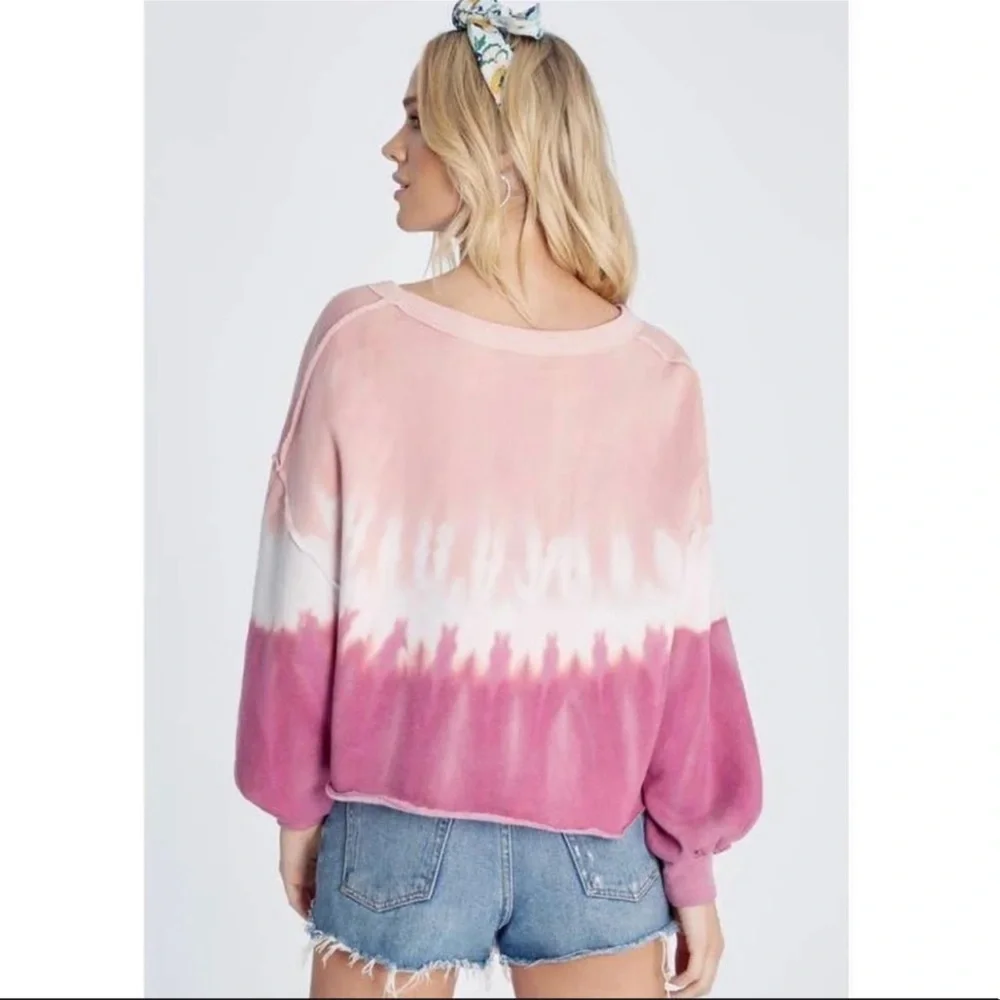 wildfox olivia ruby dove tie dye fleece sweatshirt - Picture 3 of 6
